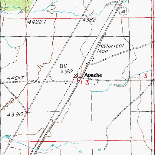 Topographic Map of Apache, AZ