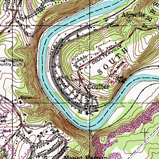 Topographic Map of Coulter Road Baptist Church, PA