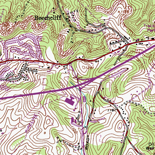 Topographic Map of Crossroads United Methodist Church, PA