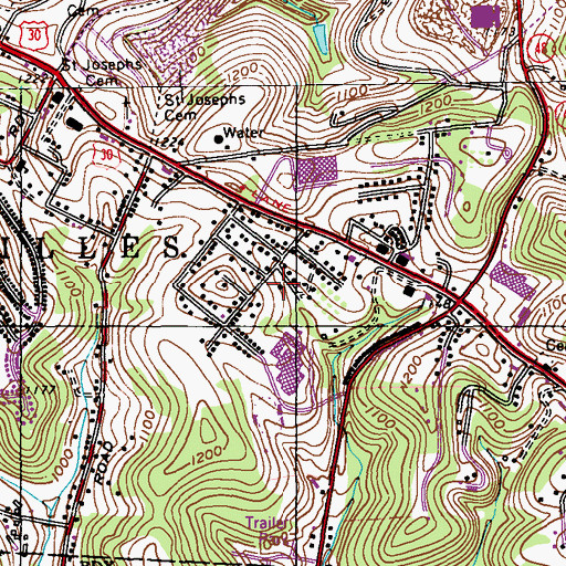 Topographic Map of East Suburban Seventh Day Adventist Church, PA