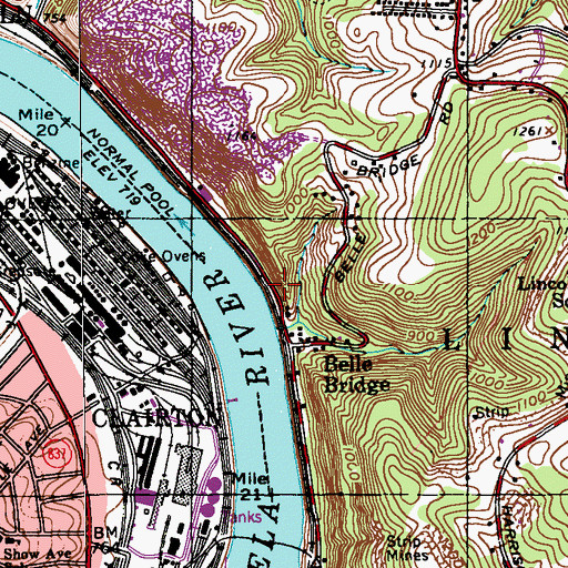 Topographic Map of El-Bethel Temple Church, PA