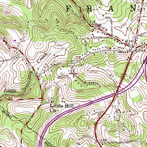 Topographic Map of Fairmount Presbyterian Church, PA