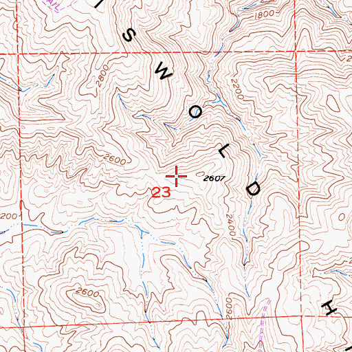 Topographic Map of Griswold Hills, CA