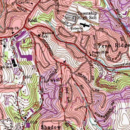 Topographic Map of Faith Community Church, PA