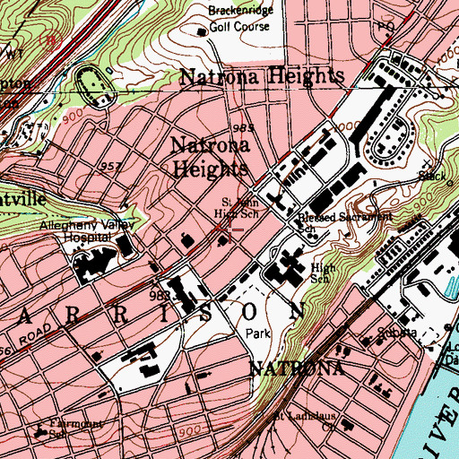 Topographic Map of Faith Evangelical Lutheran Church, PA