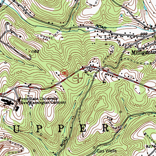 Topographic Map of First Baptist Church, PA