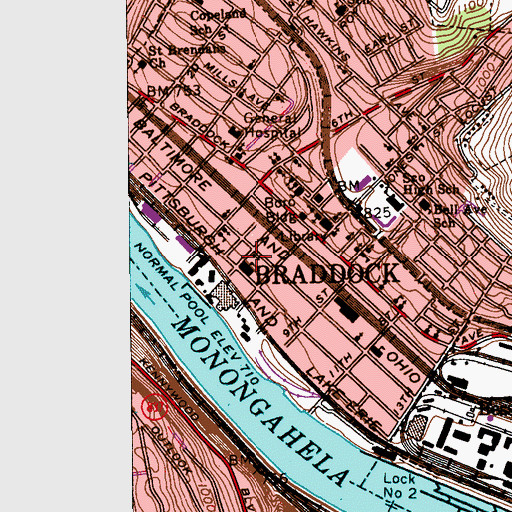 Topographic Map of First Church of God in Christ, PA