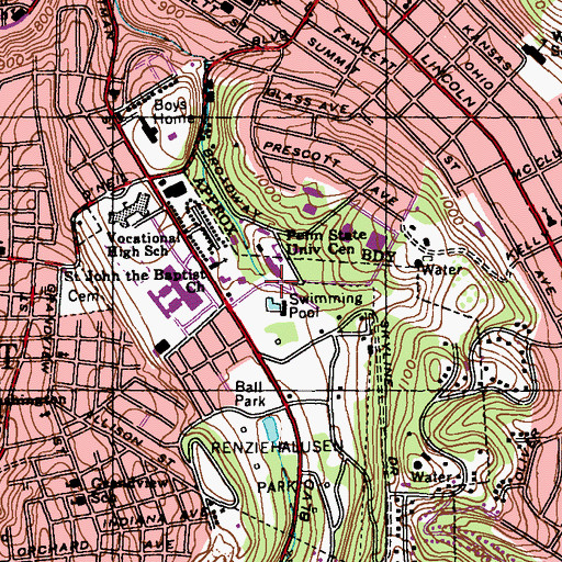 Topographic Map of First Evangelical Free Church, PA