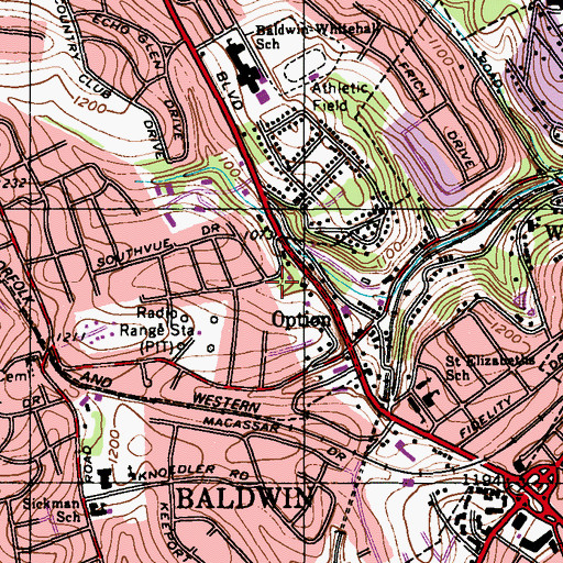 Topographic Map of Lutheran Service Society of Western Pennsylvania, PA