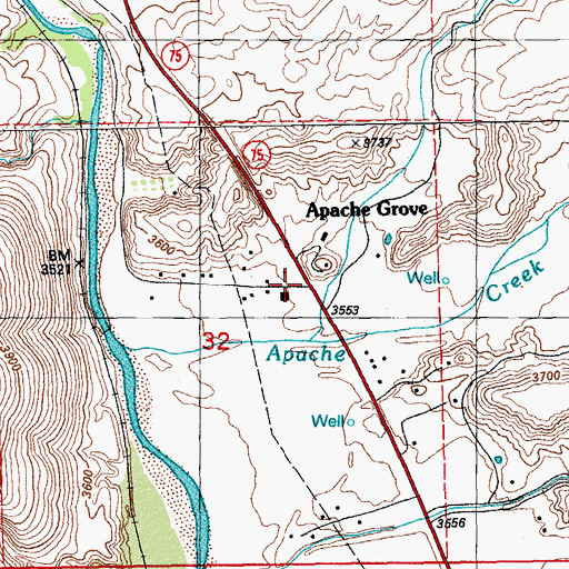 Topographic Map of Apache Grove, AZ