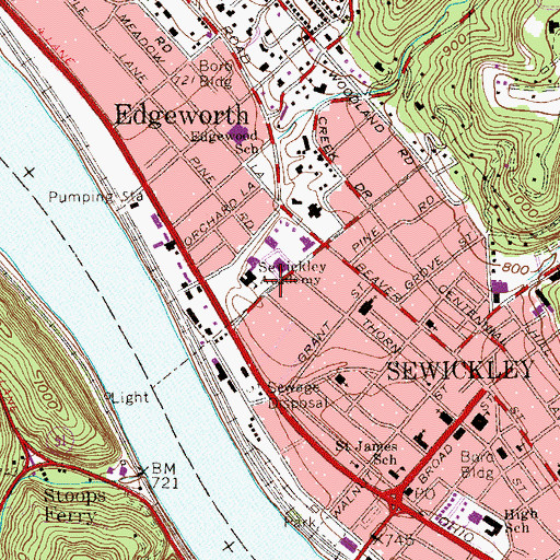 Topographic Map of Marion Hutchins Library, PA