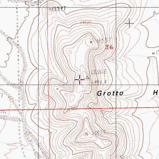 Topographic Map of Grotto Hills, CA