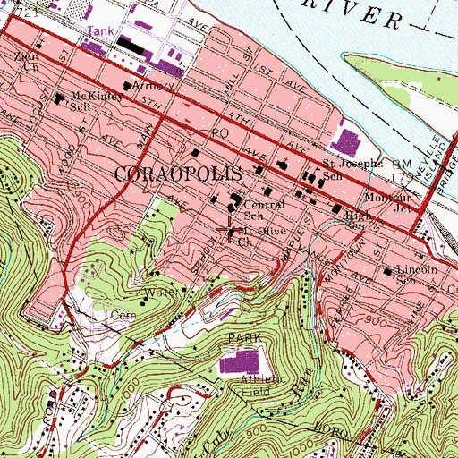 Topographic Map of Mount Olive Day Care Center, PA