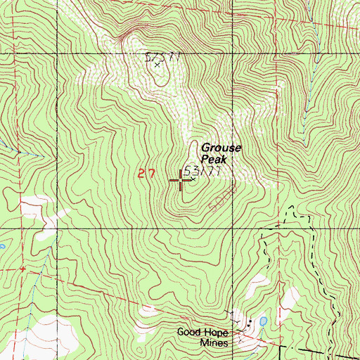 Topographic Map of Grouse Peak, CA
