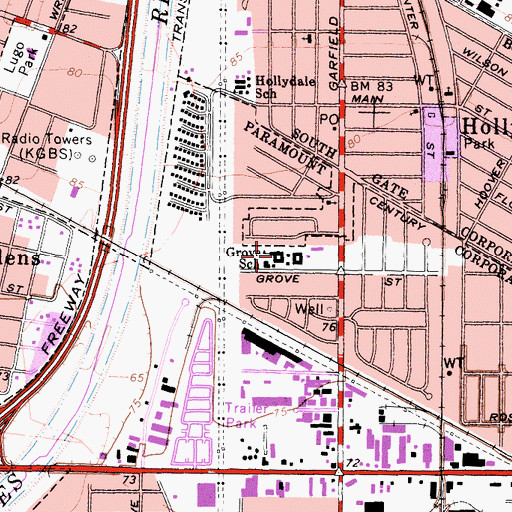 Topographic Map of Grove School, CA