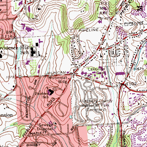 Topographic Map of Orion Child Development Center, PA
