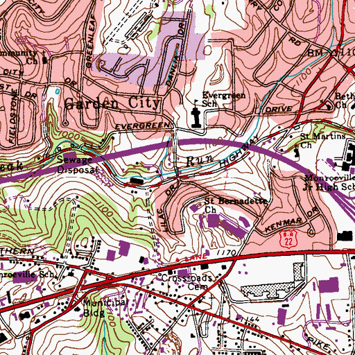 Topographic Map of Penn Garden Day Care Center, PA