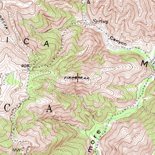 Topographic Map of Guadalasca, CA
