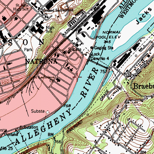 Topographic Map of Polish Roman Catholic Union Branch Number 224, PA
