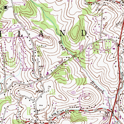 Topographic Map of Richland Township Building, PA