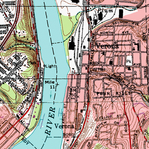Topographic Map of Riverview Childrens Center, PA