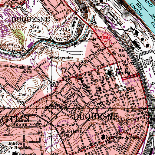 Topographic Map of Saint Josephs Church Fatima Hall, PA