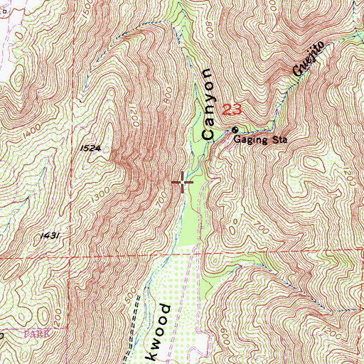Topographic Map of Guejito Creek, CA