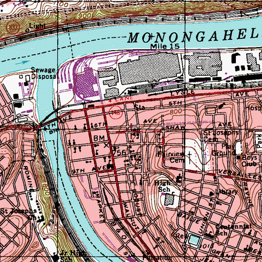 Topographic Map of Saint Nicholas Byzantine Catholic Church Convent, PA