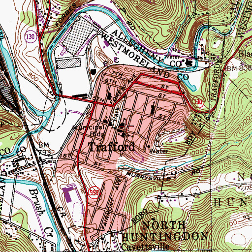 Topographic Map of Saint Regis Roman Catholic Church Convent, PA