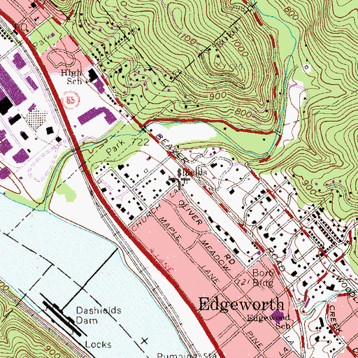 Topographic Map of Sewickley Care and Development Center, PA