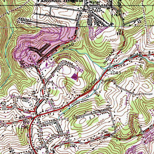 Topographic Map of Shenandoah Elementary School Library, PA