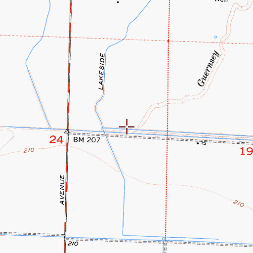 Topographic Map of Guernsey Slough, CA