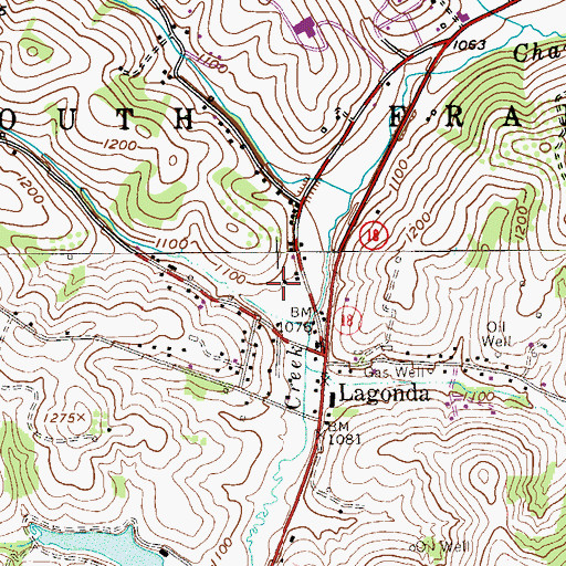 Topographic Map of South Franklin Township Municipal Building, PA