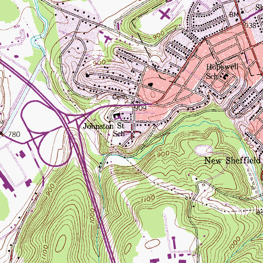 Topographic Map of Tender Years Child Care Center, PA