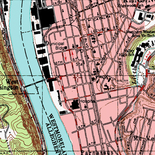 Topographic Map of Toddler Town, PA