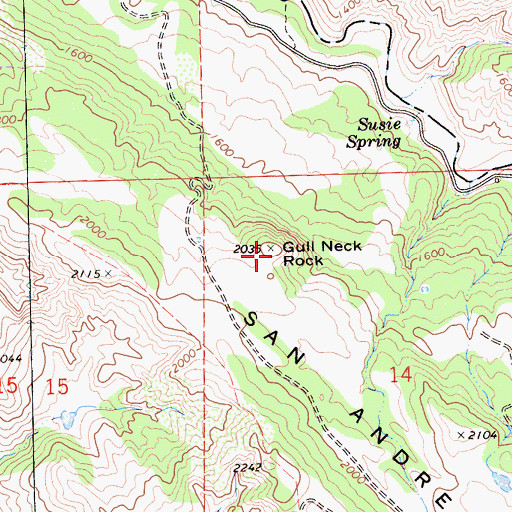 Topographic Map of Gull Neck Rock, CA