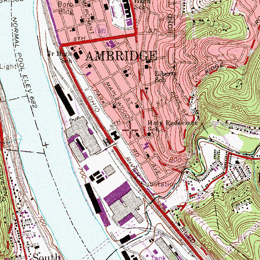 Topographic Map of Valley Care Adult Day Services, PA
