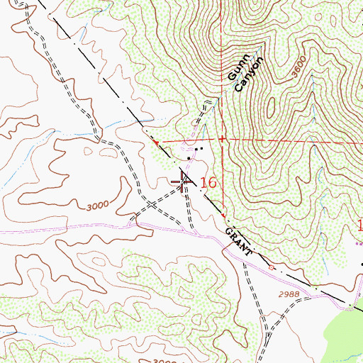 Topographic Map of Gunn Canyon, CA