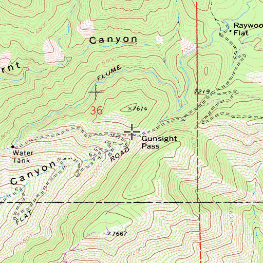 Topographic Map of Gunsight Pass, CA