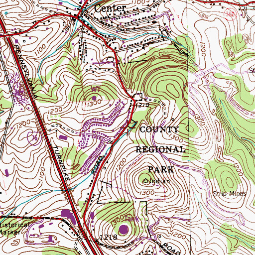 Topographic Map of Whales Tale Plum Center, PA
