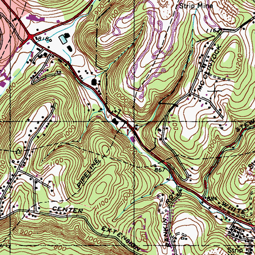 Topographic Map of White Oak Borough Hall, PA