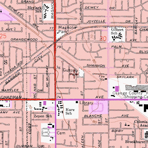 Topographic Map of Gutosky Park, CA