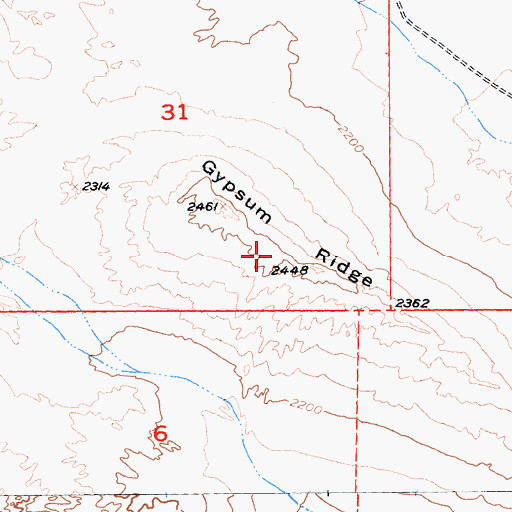 Topographic Map of Gypsum Ridge, CA