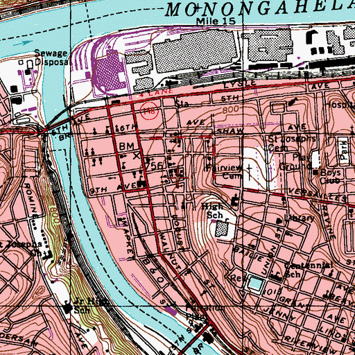 Topographic Map of First Spiritualist Church, PA