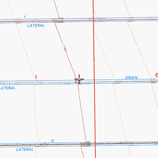 Topographic Map of H Drain, CA