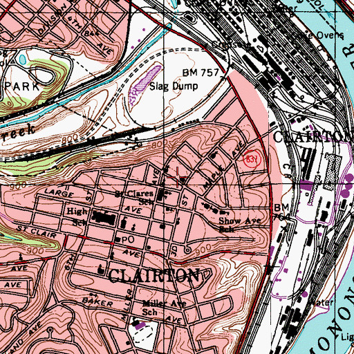 Topographic Map of Free Holiness Church of Deliverence, PA