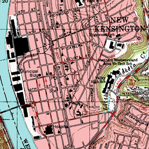 Topographic Map of Greek Orthodox Church, PA
