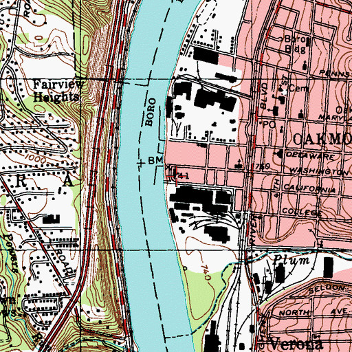 Topographic Map of Greek Orthodox Church Social Hall, PA