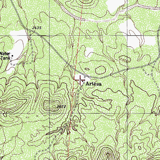 Topographic Map of Artesa, AZ