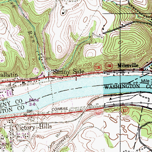 Topographic Map of Living Water Ministries, PA